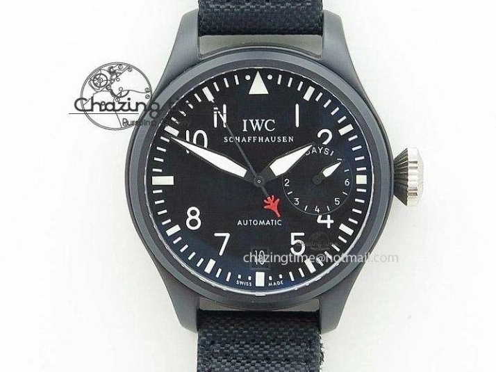 MIROTIME 0402 Pilot Top Gun IW326901 M+F 1:1 Best Edition Black Dial on Black Rubber Strap A SportInspired 6999